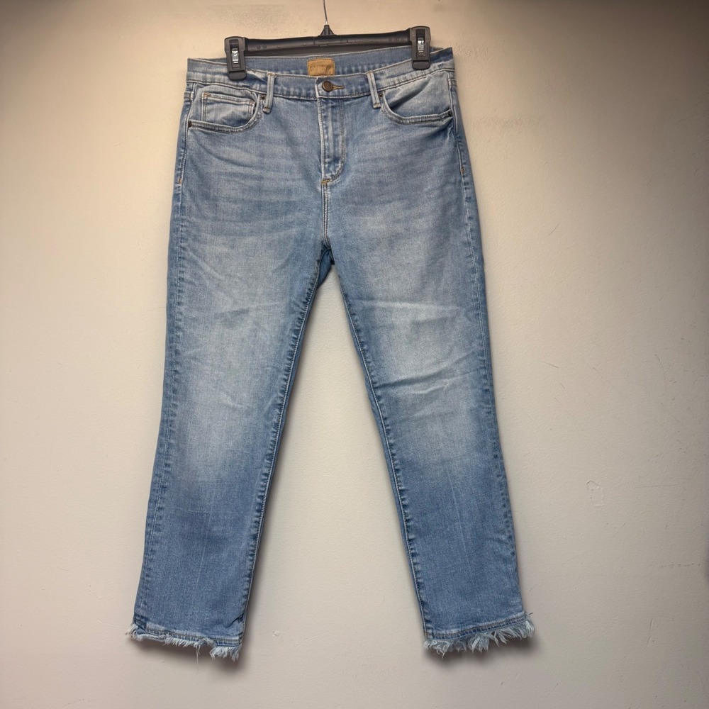 Driftwood Candace Straight Leg Jeans Womens 30 Light Blue Excellent Frayed Hem